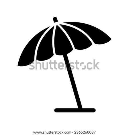 Beach umbrella solid icon, summer concept, parasol sign on white background, sun umbrella icon in glyph style for mobile concept and web design. Vector graphics