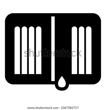 Open pencil case, school, office, college solid icon, education concept, pencilcase vector sign on white background, glyph style icon for mobile concept and web design. Vector graphics