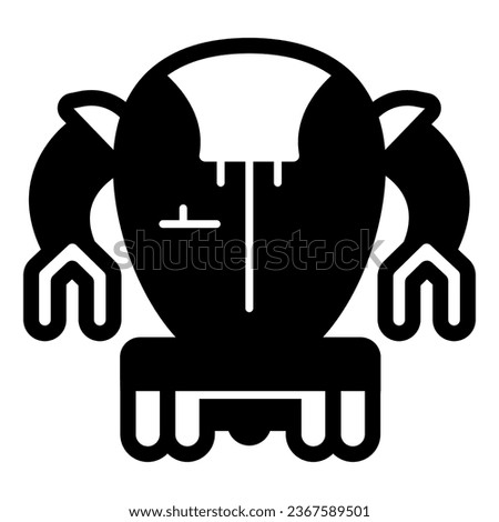 Modern Japanese robot solid icon, asian robotics concept, asian bot vector sign on white background, glyph style icon for mobile concept and web design. Vector graphics