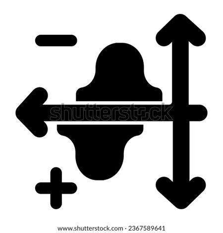Dual graph with descending curve, plus and minus solid icon, diagram concept, chart vector sign on white background, glyph style icon for mobile concept and web design. Vector graphics
