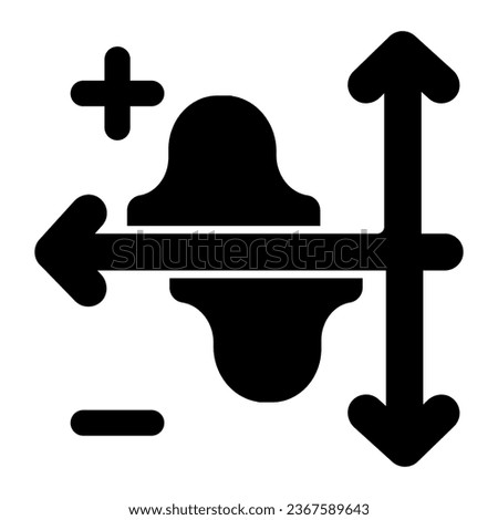 Dual graph with a rise curve, plus and minus solid icon, diagram concept, dual chart vector sign on white background, glyph style icon for mobile concept and web design. Vector graphics