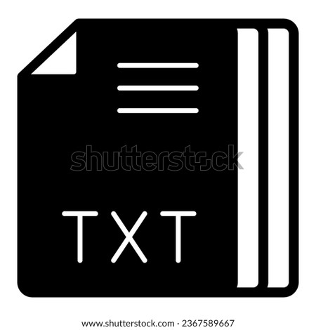 Paper sheets, text document, file txt solid icon, documents concept, file extension vector sign on white background, glyph style icon for mobile concept and web design. Vector graphics