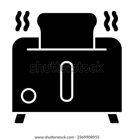 Kitchenware grill toaster solid icon. Vintage toaster with slice of bread symbol, glyph style pictogram on white background. Bread toasting sign for mobile concept and web design. Vector graphics