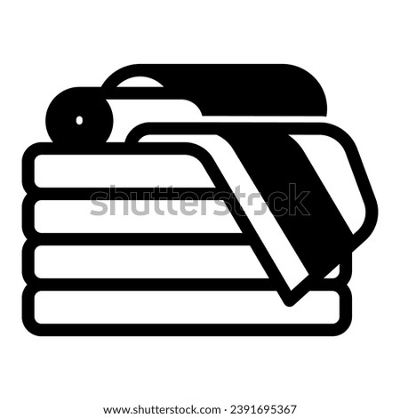 Stack of towels solid icon, interior design concept, stack of folded towels vector sign on white background, glyph style icon for mobile concept and web design. Vector graphics