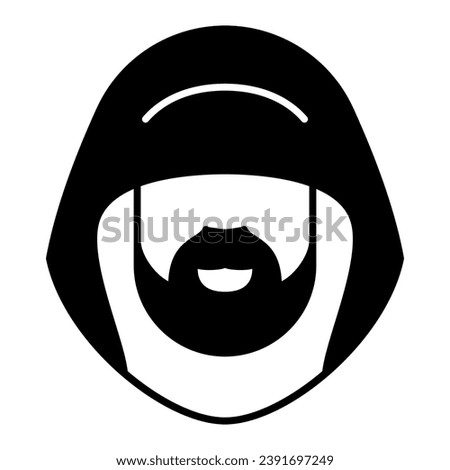 Obi Wan Kenobi solid icon, star wars concept, Ben Jedi master vector sign on white background, glyph style icon for mobile concept and web design. Vector graphics