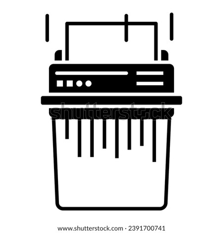 Paper shredder solid icon, office equipment concept, paper shredder vector sign on white background, paper shredder glyph style for mobile concept and web design. Vector graphics