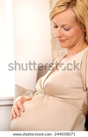 woman looking forward to her baby