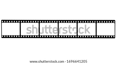 Black film strip icon in isolate on a white background. Vector illustration.