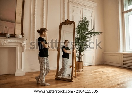 Similar – Image, Stock Photo Little girl standing on farm yard