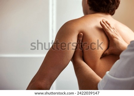 Similar – Image, Stock Photo Male therapist doing procedures with client in clinic