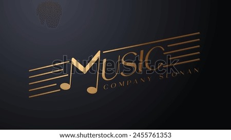 M Music theme letter logo. Music logo concept with two musical notes in an M letter shape. Vector logo, icon, sign  symbol design. 