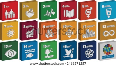 3D Vector of Sustainable Development Global Goals concept icon set. Education  Research. Corporate social responsibility. 3D Icon, Logo, Vector Illustration.