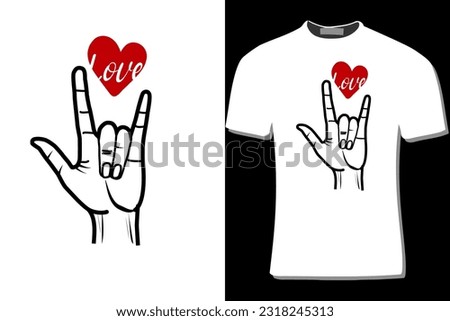 ASL Love Hand Drawn Design