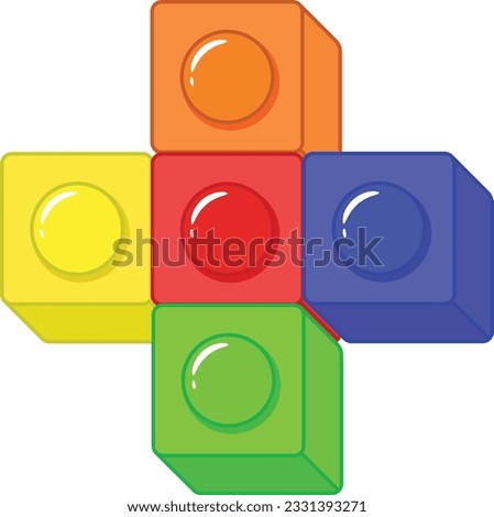 Lego Symbol plus in colorful blocks drawing