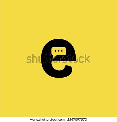 This is the letter e and chat box logo, suitable for chat icons, cellphone applications, t-shirts, hats, tumblers, glasses, chat icons and so on.