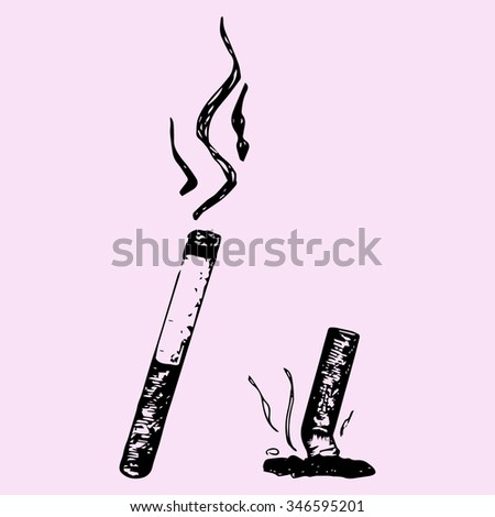 Vector Clip Art Extinguished Cigarette | Download Free Vector Art ...