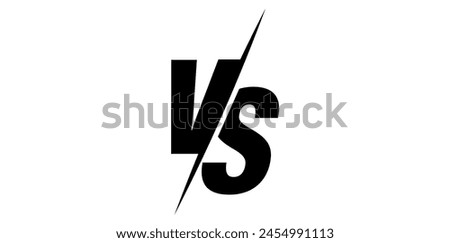 VS Letter Drawing Style Design Icon, Versus, Fight, Competition Logo Vector Illustration.	