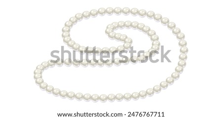 Beautiful Beads Necklace On White Background.