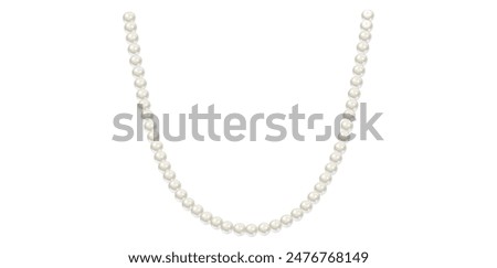 Beautiful Beads Necklace On White Background.