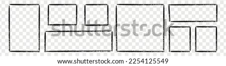 Rectangle frame line. Square shape outline on hand draw style. Vector illustration isolated