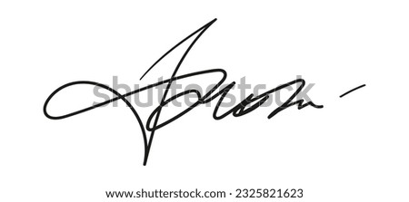 Fake autograph samples. Hand-drawn signatures, examples of documents, certificates and contracts with inked and handwritten lettering.