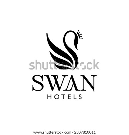 Swan Hotels Logo Design - Black Queen Swan