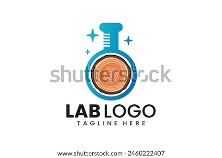 Flat modern simple wooden trunk laboratory logo template icon symbol vector design illustration