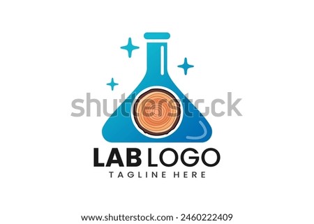 Flat modern simple wooden trunk laboratory logo template icon symbol vector design illustration