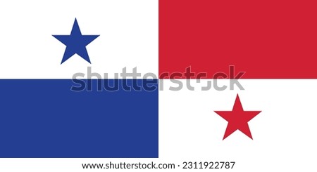 Panama Flag illustration,textured background, Symbols of Panama - Vector.