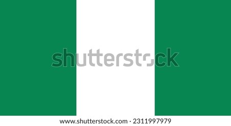 Nigeria flag, official colors and proportion correctly. National Nigeria flag. Vector illustration.