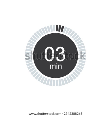 3 minutes timers Clock, Timer 3 min icon.