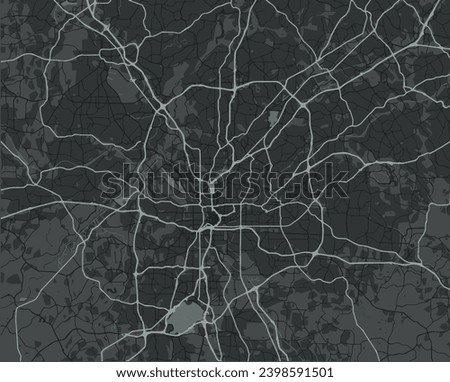 Vector city map of Atlanta Georgia in the United States of America with white roads isolated on a gray background.