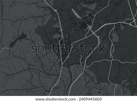 Vector city map of Sejong in the South Korea with white roads isolated on a grey background.