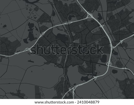 Vector city map of Den Bosch in the Netherlands with white roads isolated on a grey background.