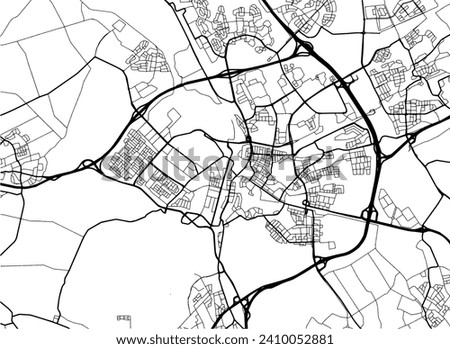 Vector city map of Den Bosch in the Netherlands with black roads isolated on a white background