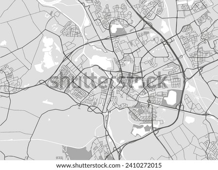 Vector city map of Den Bosch in the Netherlands with white roads isolated on a grey background.