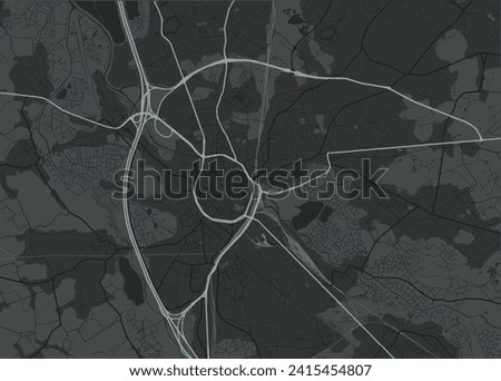 Vector city map of Mechelen in Belgium with white roads isolated on a grey background.