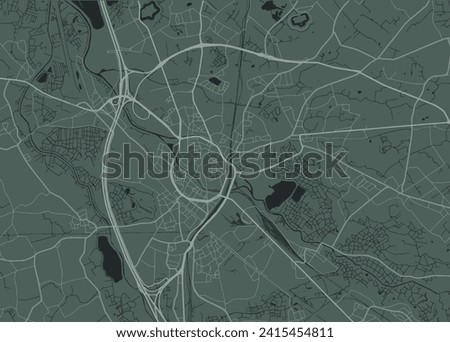 Vector city map of Mechelen in Belgium with white roads isolated on a green background.