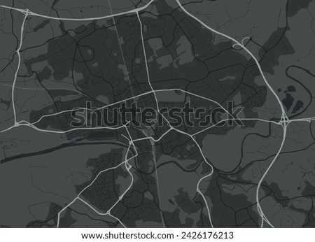 Vector city map of Preston in the United Kingdom with white roads isolated on a grey background.