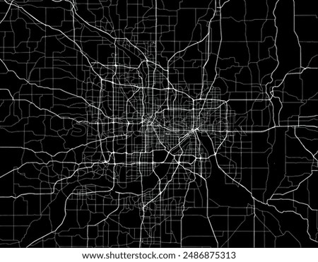 Vector city map of Twin cities Minnesota in the United States of America with white roads isolated on a black background.