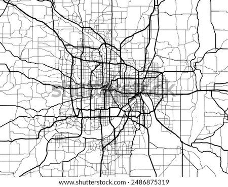 Vector city map of Twin cities Minnesota in the United States of America with black roads isolated on a white background.