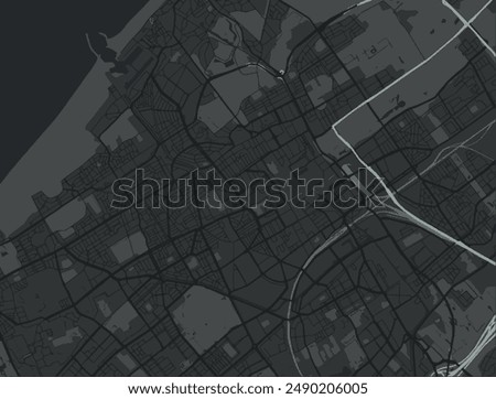 Vector city map of Den Haag in the Netherlands with white roads isolated on a grey background.