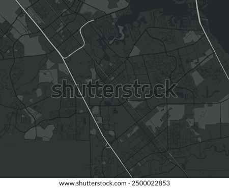 Vector city map of League City Texas in the United States of America with white roads isolated on a grey background.