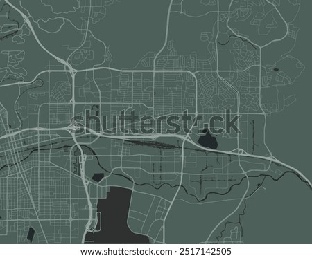 Vector city map of Sparks Nevada in the United States of America with white roads isolated on a green background.