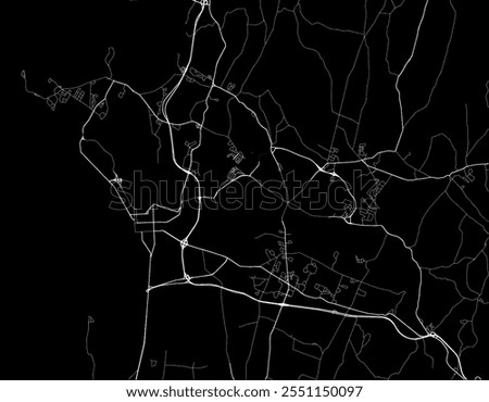 Vector city map of Burlington Vermont in the United States of America with white roads isolated on a black background.