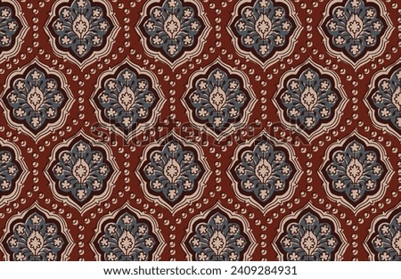 Digital seamless pattern block print batik vector geometric ajrakh