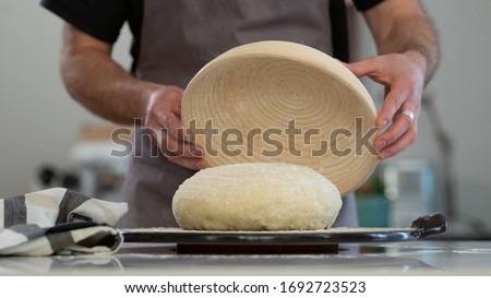 Similar – Image, Stock Photo Sourdough set to rise in a bowl, top view