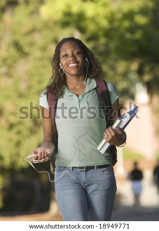 College student walking between classes