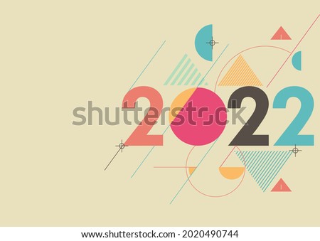 2022 Happy New Year. Creative concept design template with colorful Geometric design