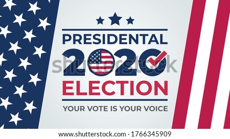 Election day. Vote 2020 in USA, banner design. Usa debate of president voting 2020. Election voting poster.  Political election campaign